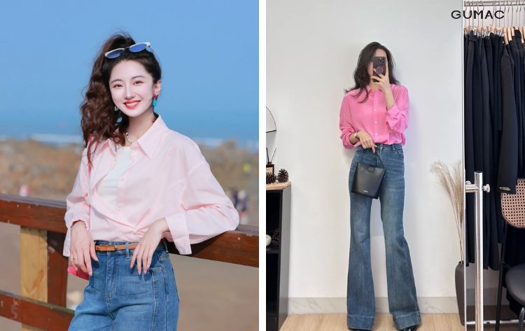 Phối áo sơ mi nữ với quần jean – Thoải mái, tiện lợi và thời thượng